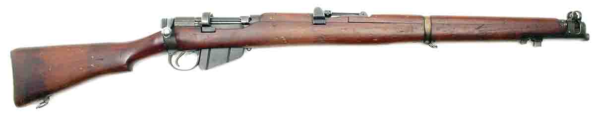 Top, Short Magazine Lee Enfield No. 1 Mk III .303 British.  Below, Pattern 1914 .303 British.